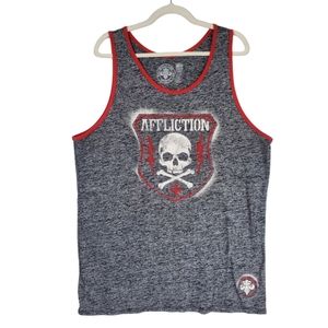 AFFLICTION SPORT Men's Tank Top Size XL, Black Skull